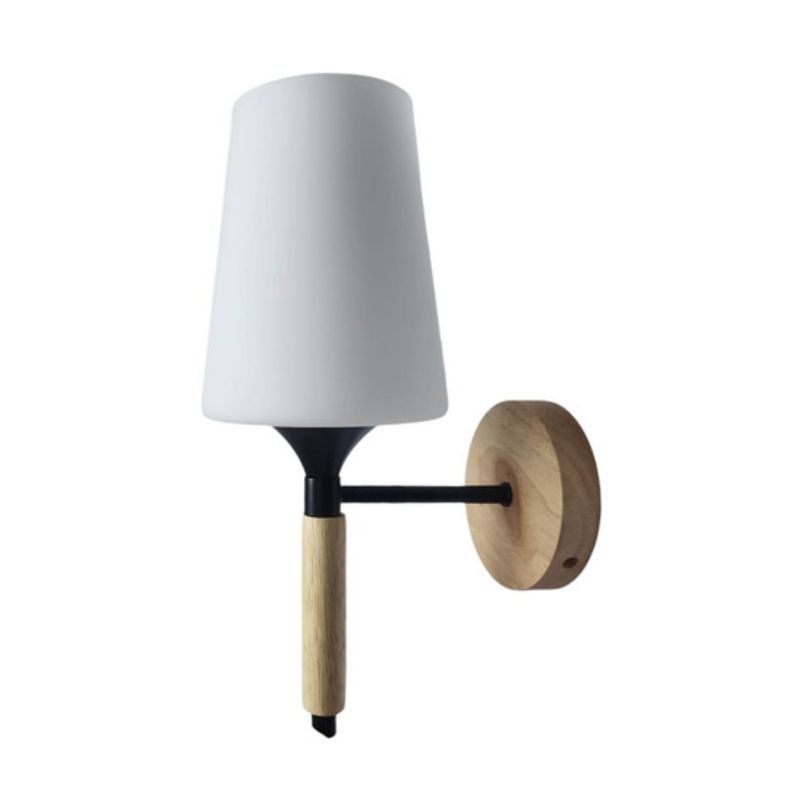 Lampara Aplique Simple Porta Ampolleta E27 Madera Decorativo-0