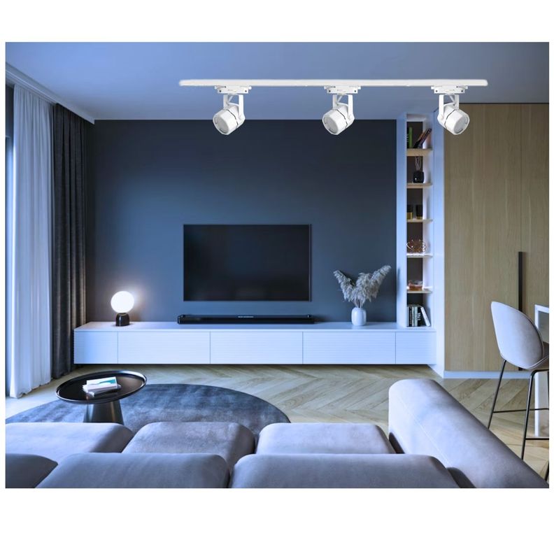 Foco Lampara Riel Monofásico Porta Ampolleta 220v Decorativo-1