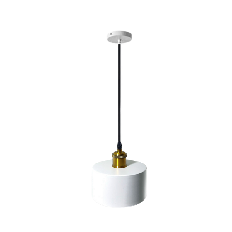 LAMPARA DE TECHO BLANCO NEGRO PORTA AMPOLLETA E27 DECORATIVA-1