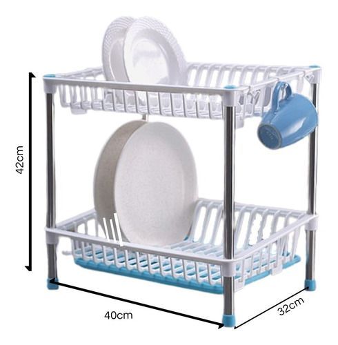 Escurridor Secador Platos Loza Vajilla 2 Niveles Resistente-1