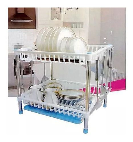 Escurridor Secador Platos Loza Vajilla 2 Niveles Resistente-2