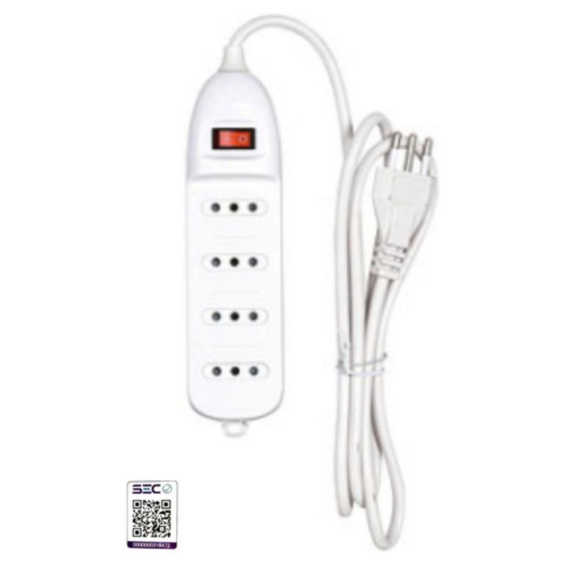 Alargador Eléctrico Zapatilla 4 Posiciones 5m Sec-0