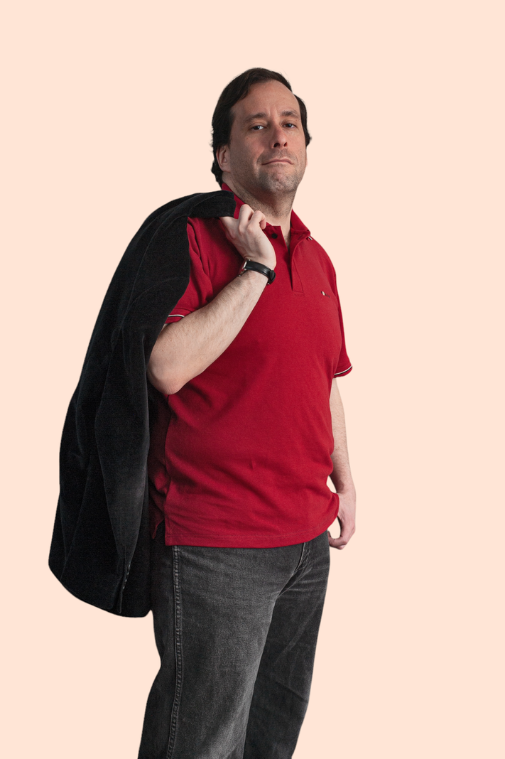 POLERA PIQUE HOMBRE DETALLES ROJO CREMA -2