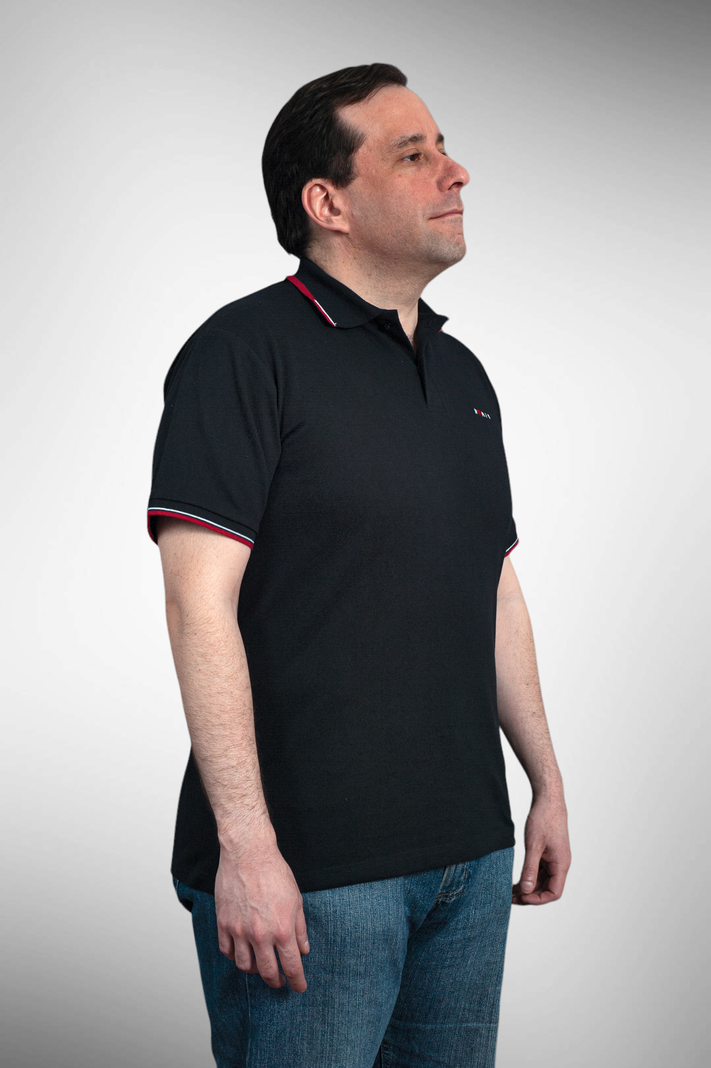 POLERA PIQUE HOMBRE DETALLES ROJO – BLANCO-0