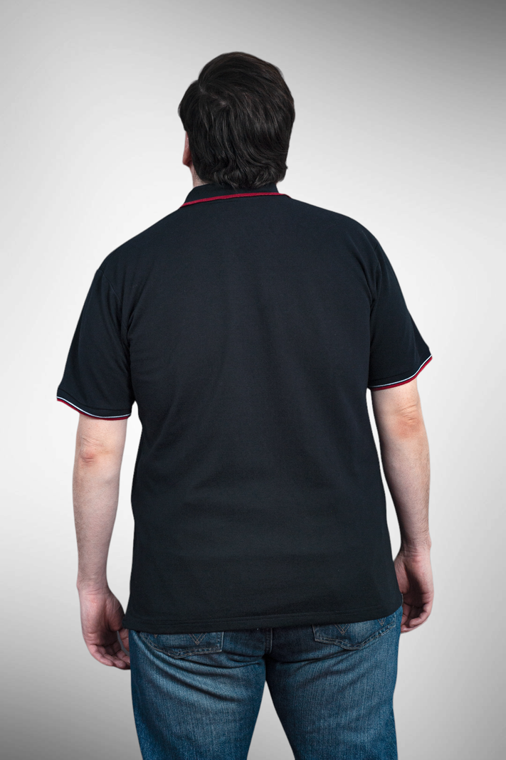 POLERA PIQUE HOMBRE DETALLES ROJO – BLANCO-2
