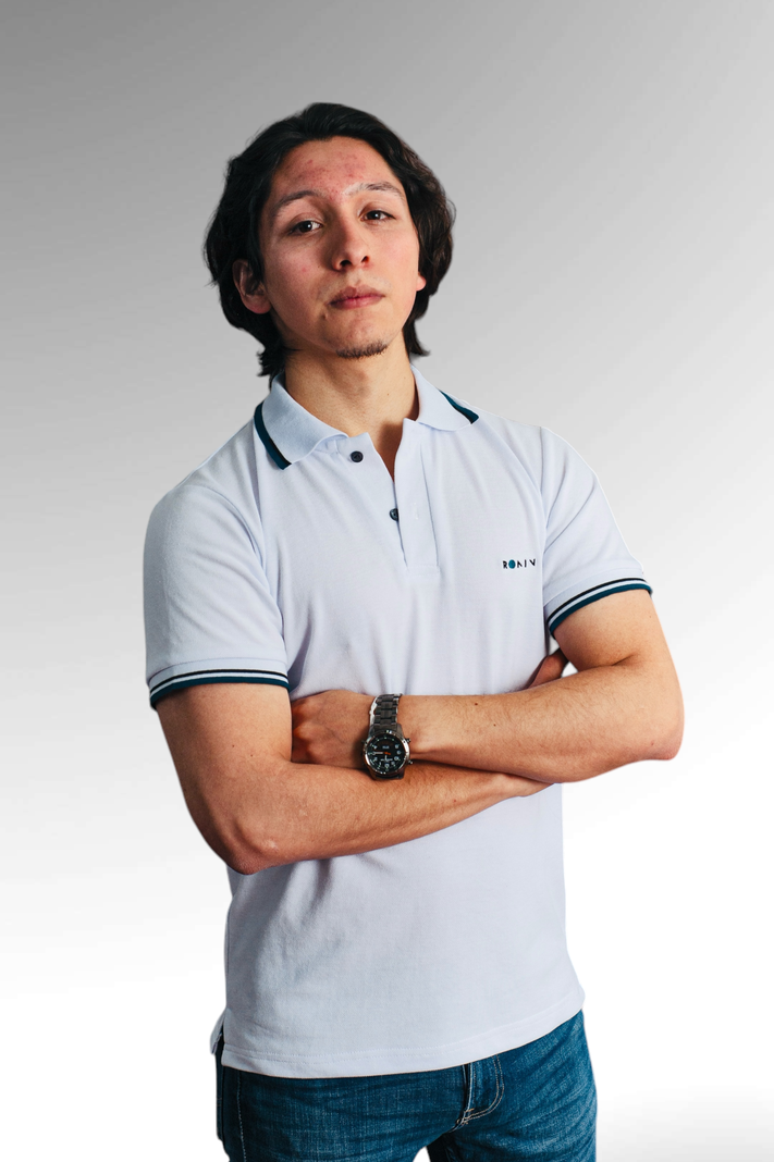 POLERA PIQUE HOMBRE DETALLES PETRÓLEO - NEGRO-0