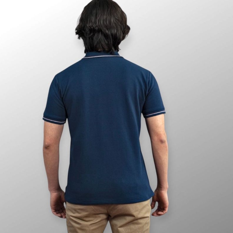 POLERA PIQUE HOMBRE DETALLES ROJO  GRIS-2