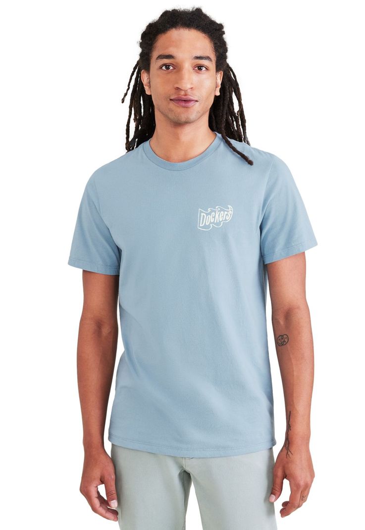 Polera Hombre Graphic Tee Slim Fit Celeste A1103-0221-0