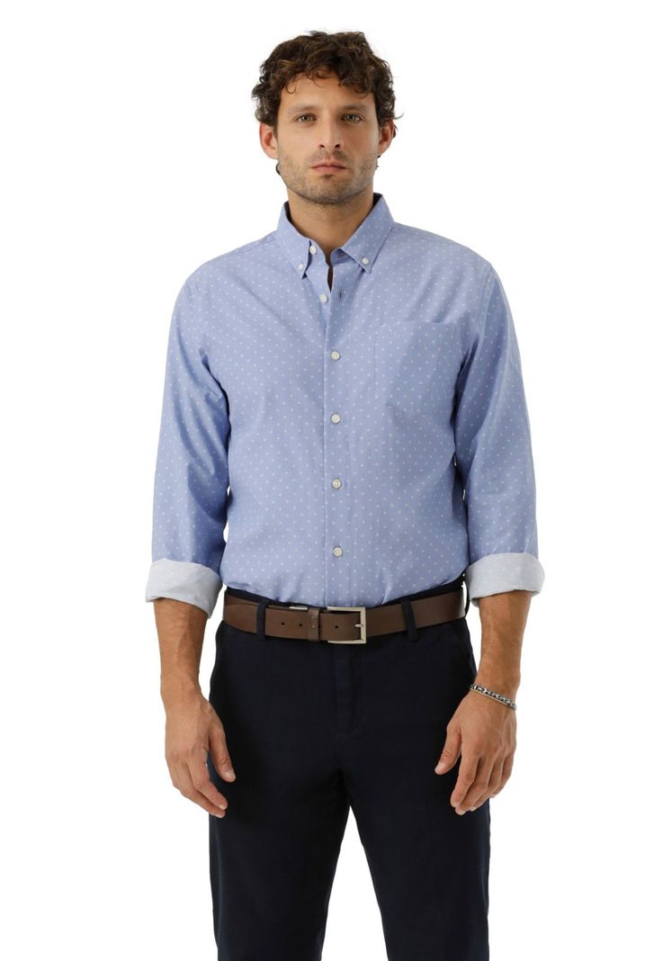Camisa Hombre Woven Refine Classic Fit Azul 52798-1231-0