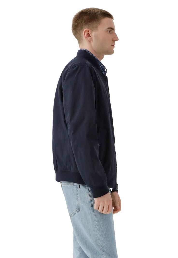 Chaqueta Hombre Bomber Regular Fit Azul-1