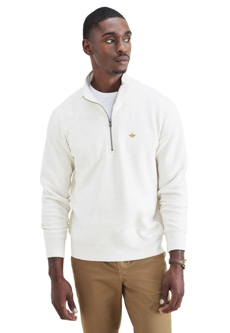 Sweater Hombre Quarter-Zip Fleece Regular Fit Blanco A4165-0007-0