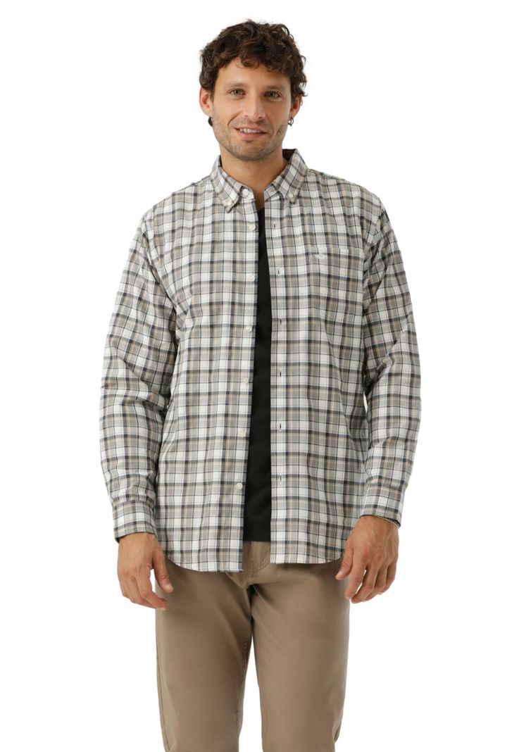 Camisa Hombre Woven Refine Classic Fit Blanco Cuadros 52798-1223-0