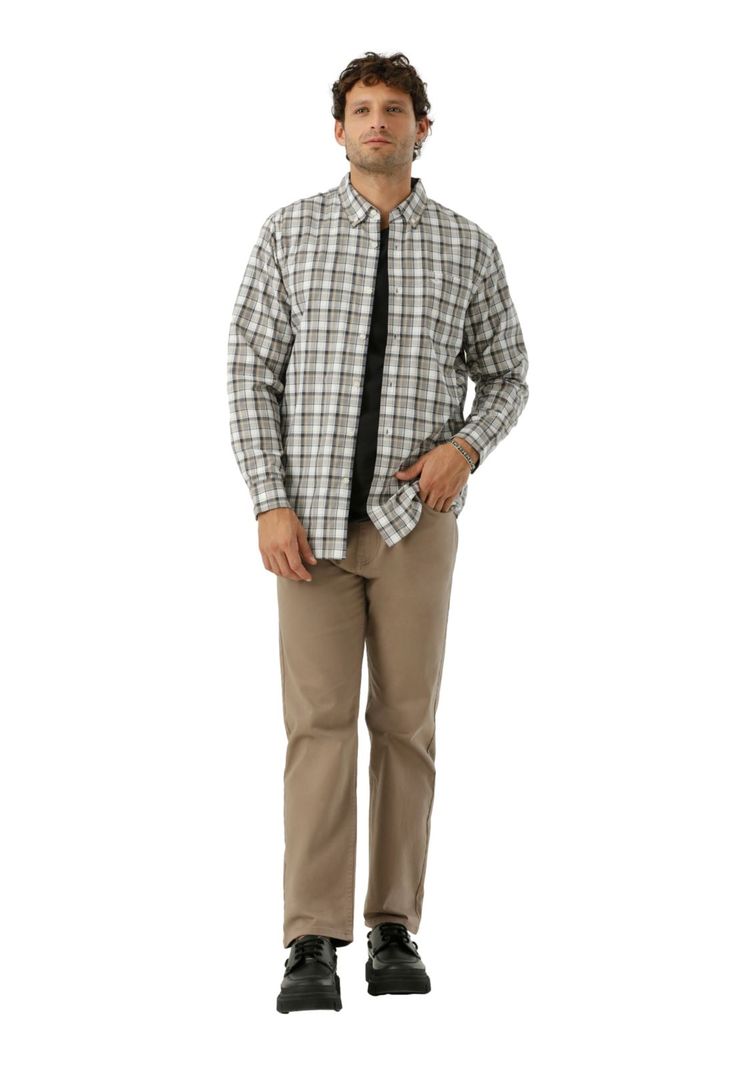Camisa Hombre Woven Refine Classic Fit Blanco Cuadros 52798-1223-3