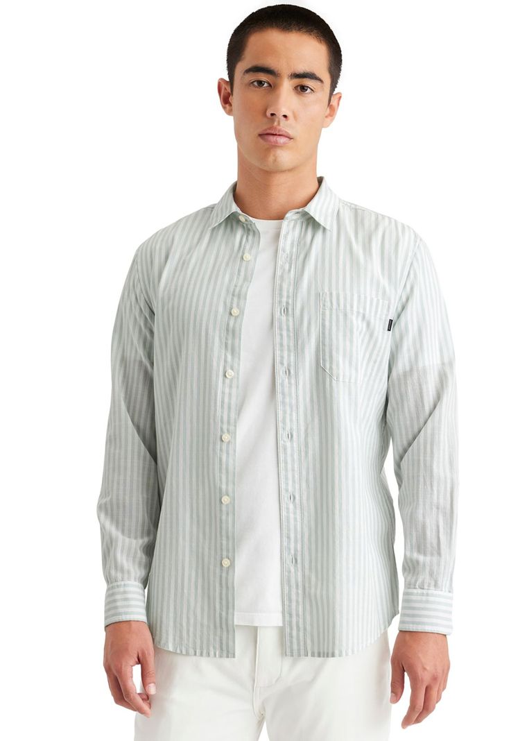 Camisa Hombre Casual Slim Fit Celeste a Rayas A4253-0052-0