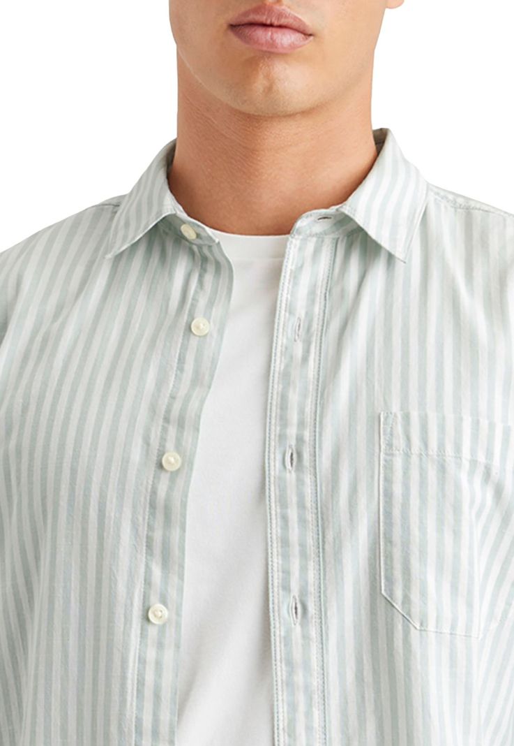 Camisa Hombre Casual Slim Fit Celeste a Rayas A4253-0052-2