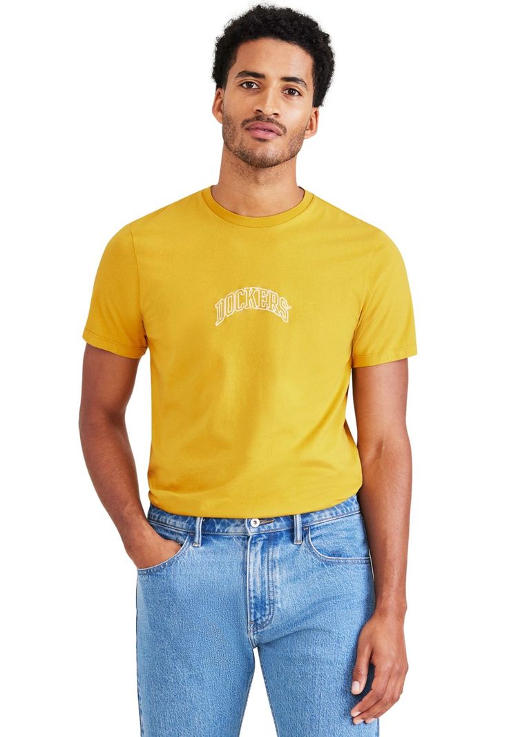Polera Hombre Graphic Tee Slim Fit Amarillo-0