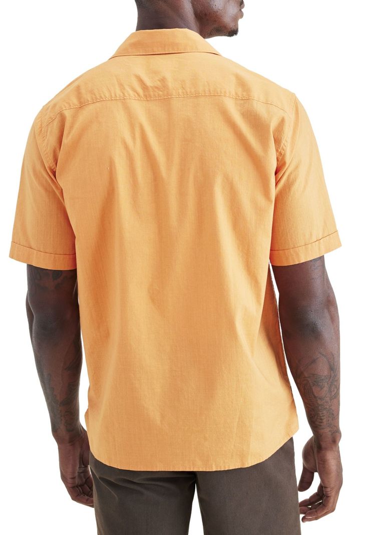 Camisa Hombre Camp Collar Regular Fit Naranja-2
