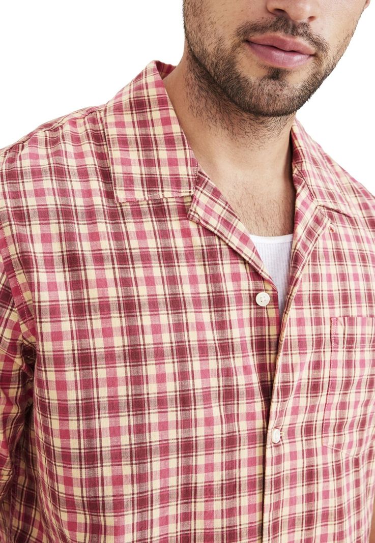 Camisa Hombre Camp Collar Regular Fit Rojo Cuadros-2