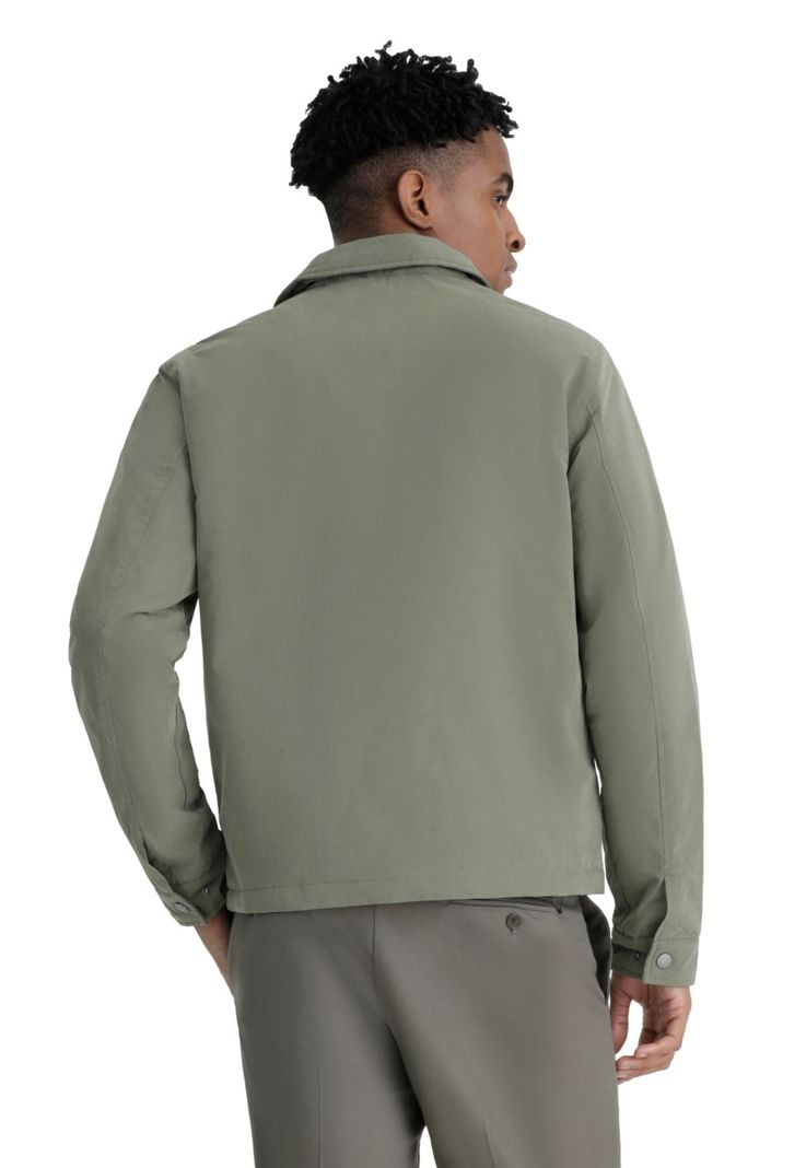 Chaqueta Hombre Laydown Collar Regular Fit Verde-2