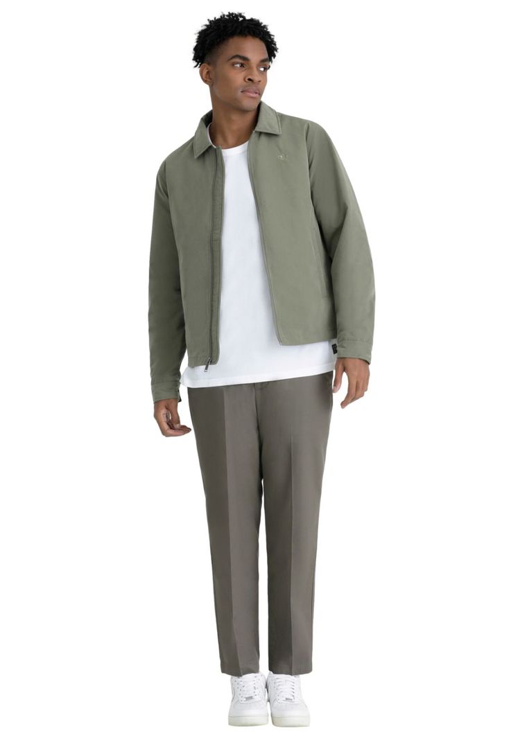 Chaqueta Hombre Laydown Collar Regular Fit Verde-3