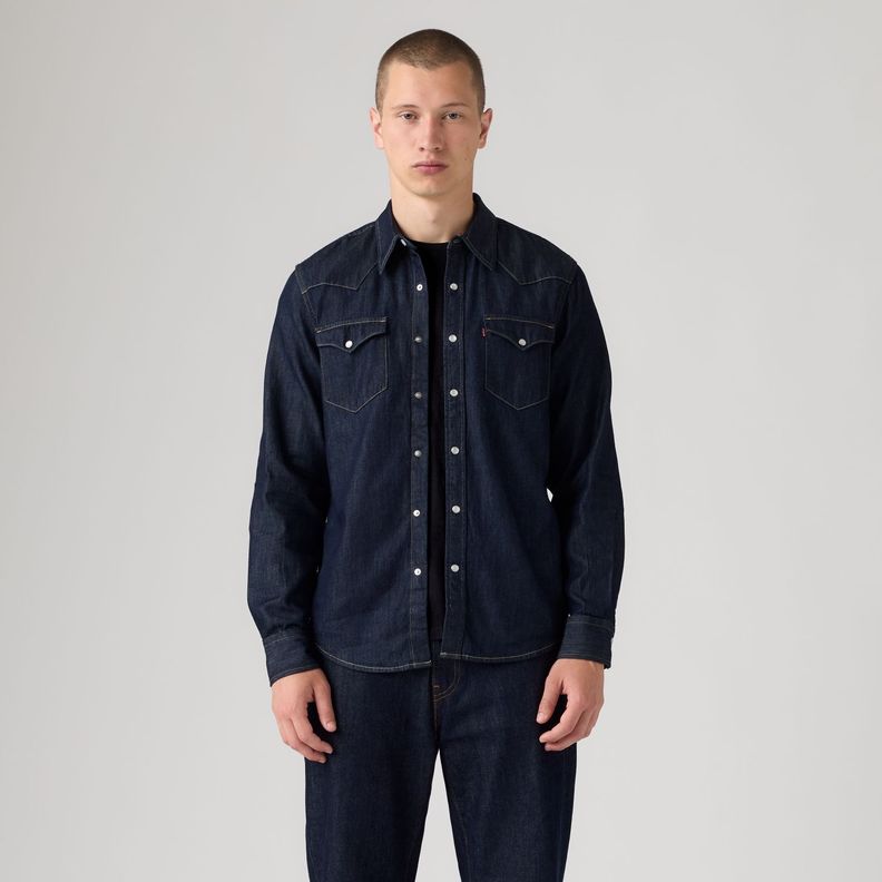 Camisa Hombre Regular Fit Clasica Bolsillo Azul Oscuro Levis 85745-0002