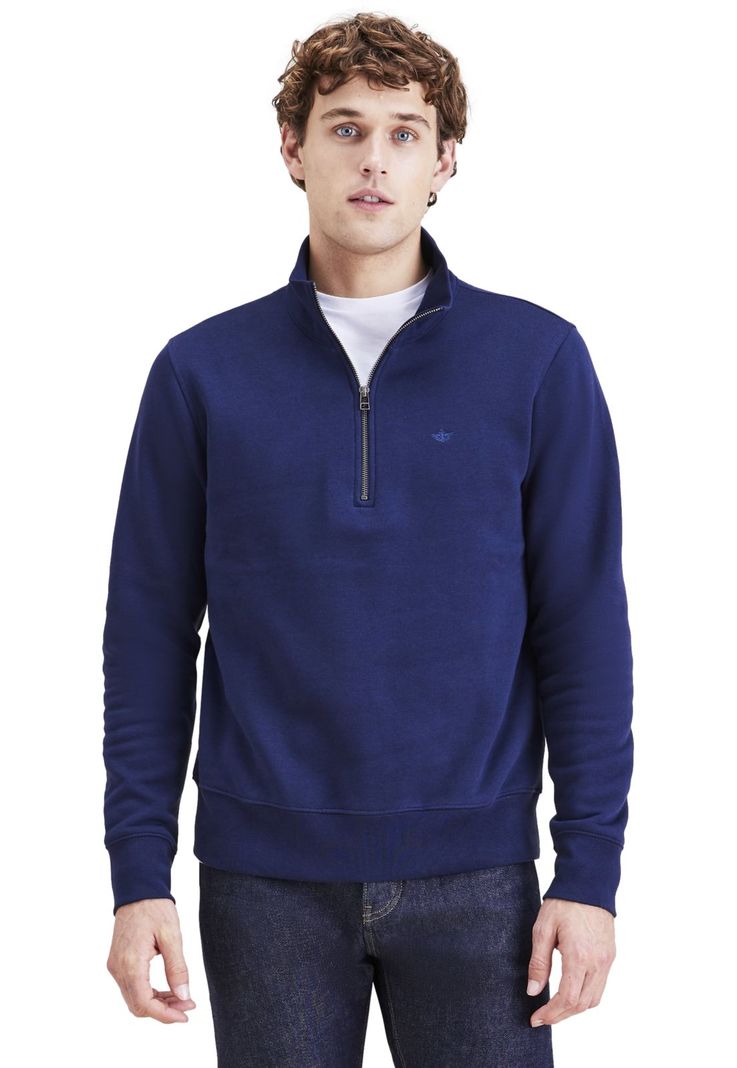 Sweater Hombre Quarter-Zip Fleece Regular Fit Navy-0