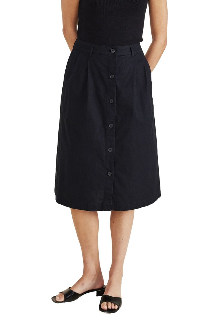 Falda Mujer Midi High Rise Negro A4273-0003-0