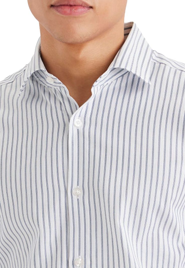 Camisa Hombre Crafted Slim Fit Blanco Rayas A4285-0015-1