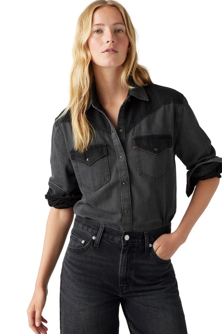 Camisa Mujer Sawyer Western Shirt Negro Levis A7620-0011-2