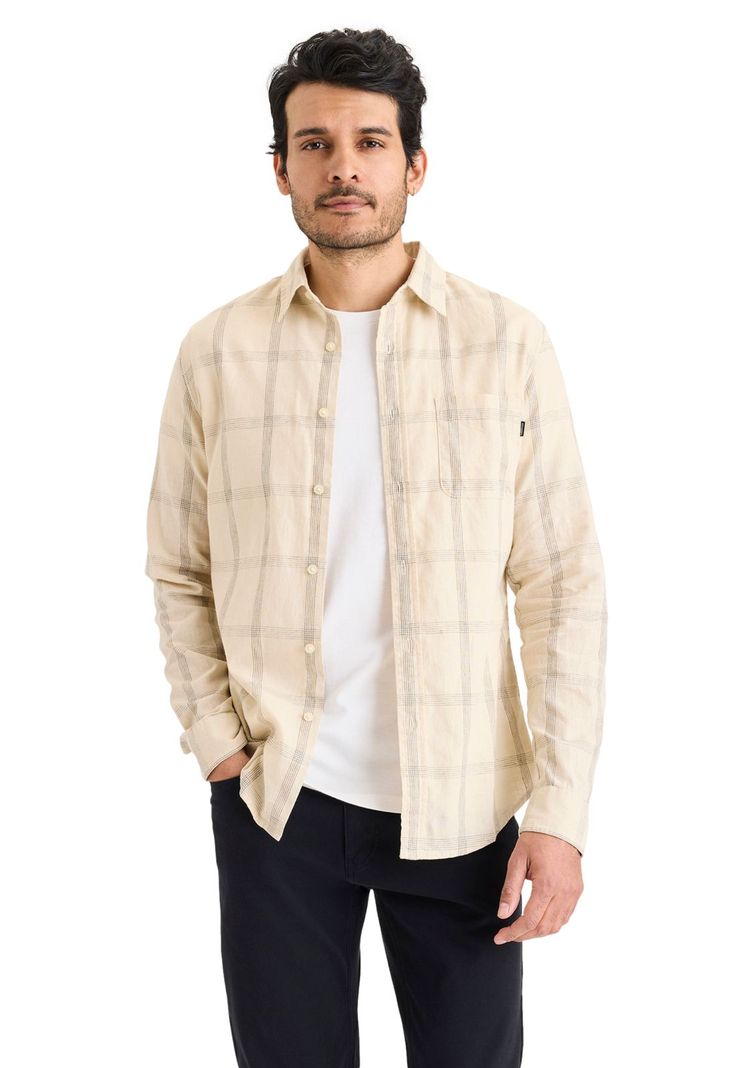 Camisa Hombre Original Slim Fit Beige-0