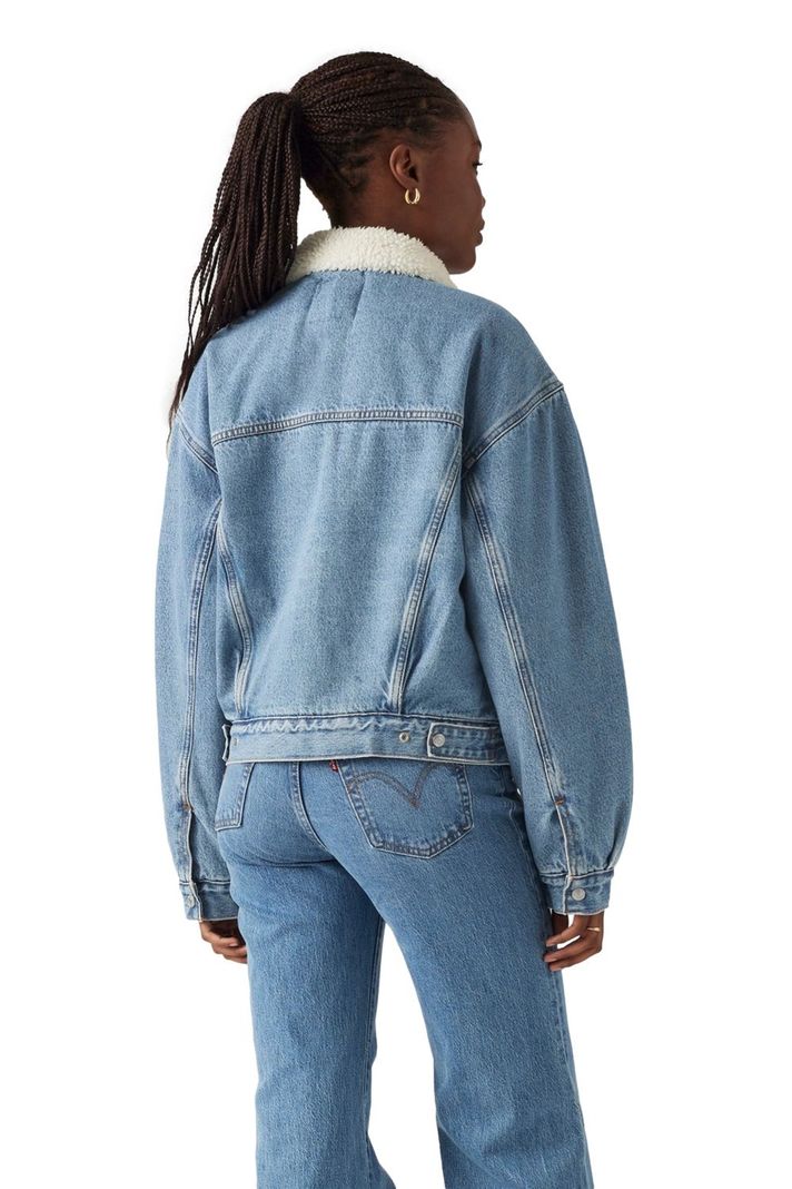 Chaqueta Mujer 90s Sherpa Trucker Celeste Levis A4435-0011-1