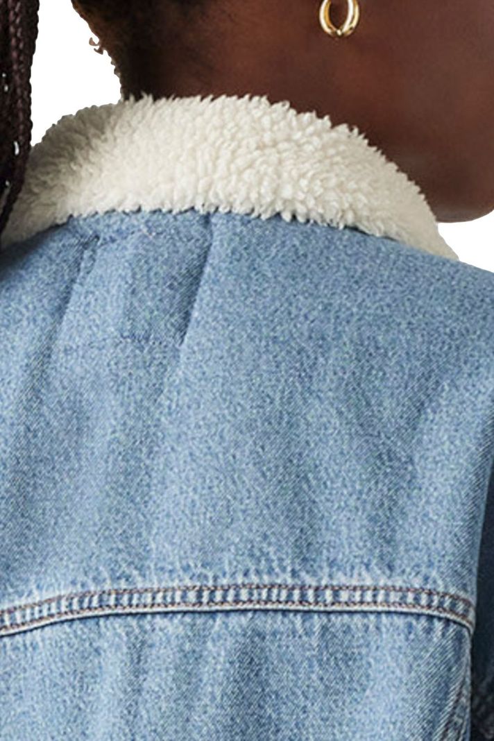 Chaqueta Mujer 90s Sherpa Trucker Celeste Levis A4435-0011-3