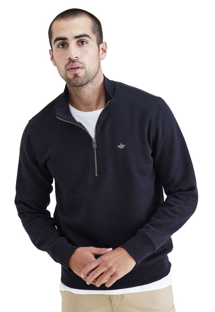 Sweater Hombre Quarter-Zip Fleece Regular Fit Negro A4165-0005-0