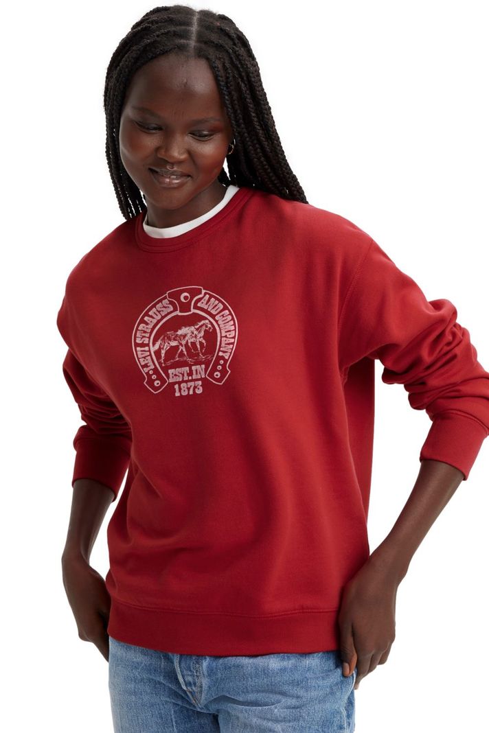 Polerón Mujer Graphic Heritage Crew Rojo Levis A7288-0062-2
