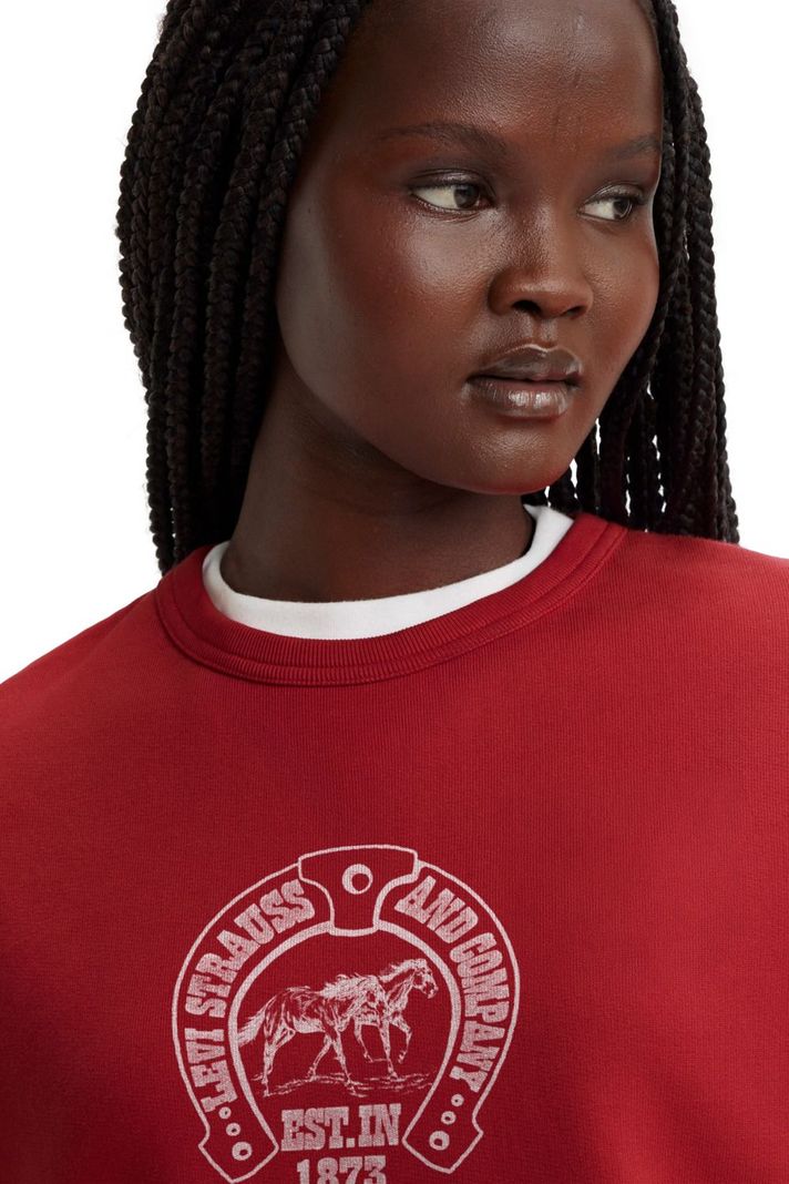 Polerón Mujer Graphic Heritage Crew Rojo Levis A7288-0062-3