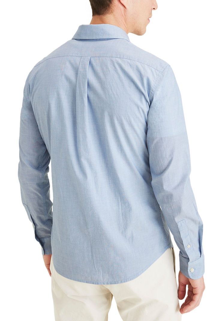 Camisa Hombre Original Button Up Slim Fit Azul-1