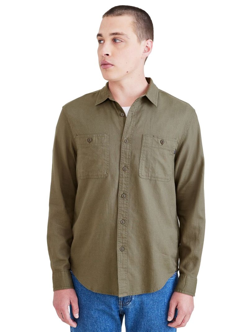 Camisa Hombre Work Regular Fit Verde A0877-0035-0