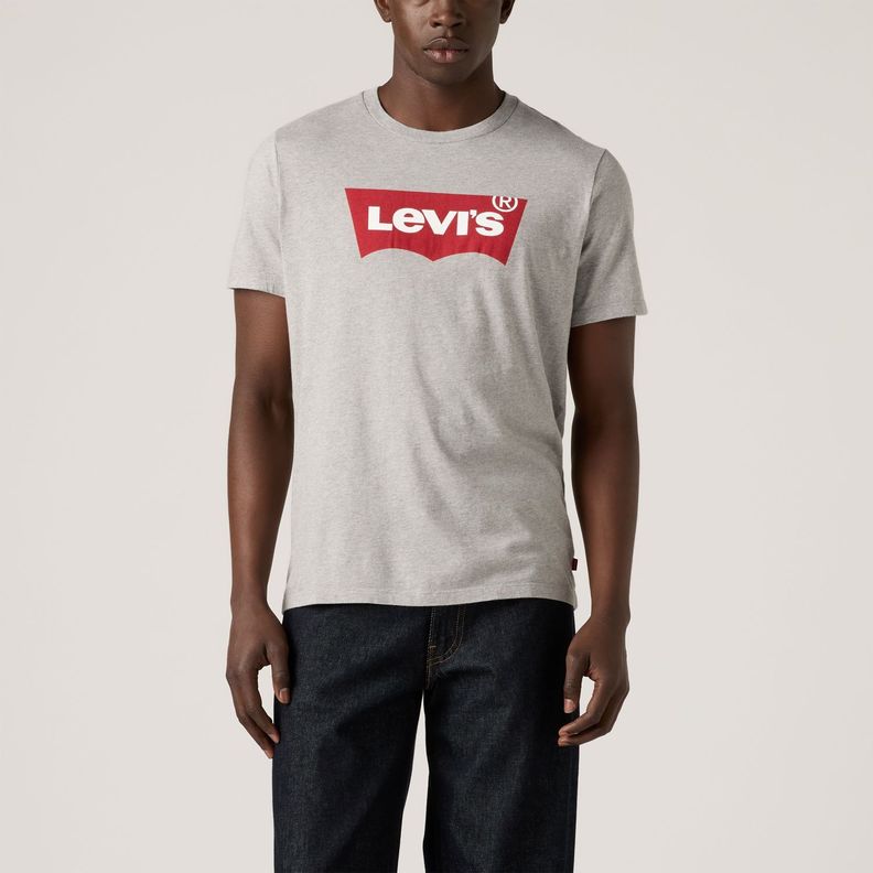 Polera Hombre Regular Fit Lisa con Logo Gris Levis 17783-0138