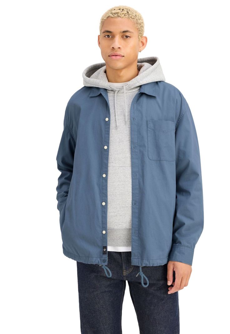 Chaqueta Camisera Hombre Coaches Relaxed Fit Azul A8820-0000-0