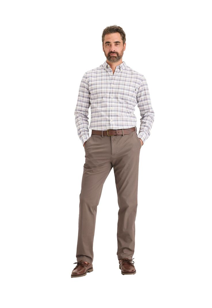 Pantalón Hombre Crafted Khaki Slim Fit Café-3