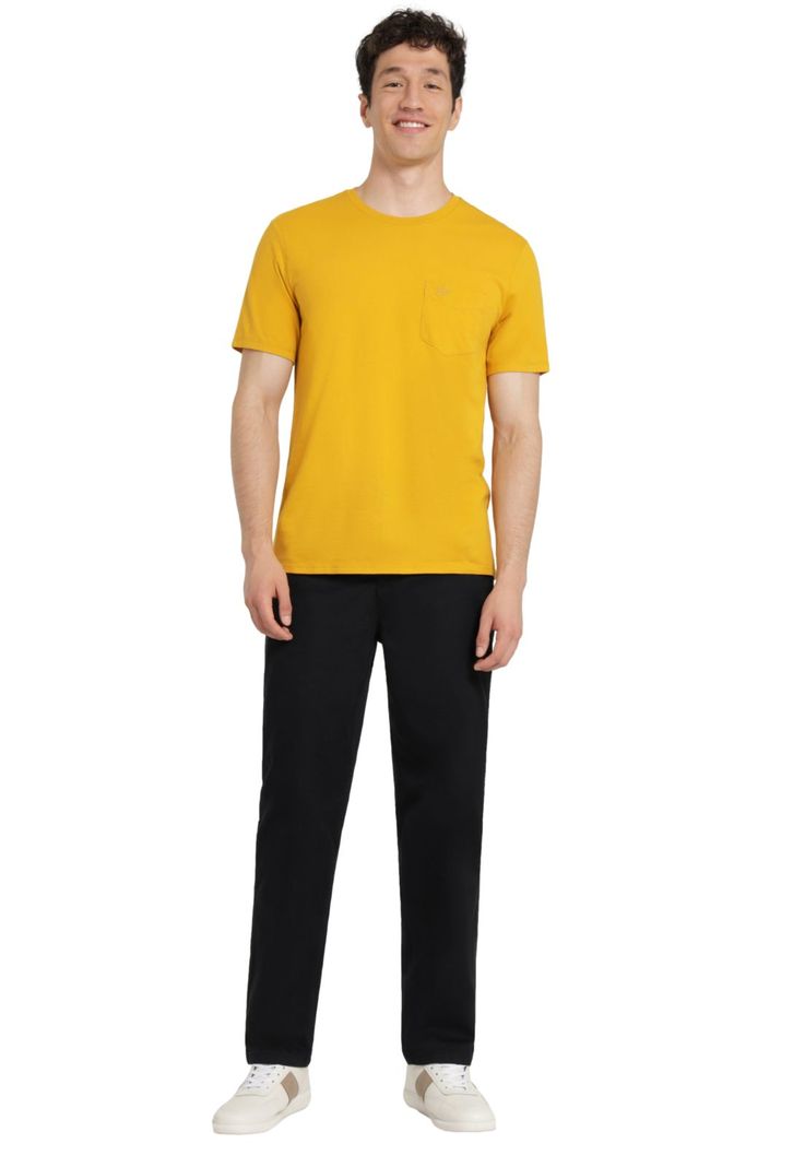 Polera Hombre Pocket Tee Slim Fit Amarillo-3