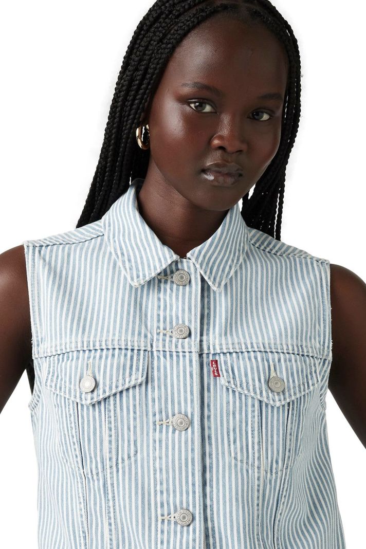 Chaqueta Mujer Vest Waistband Celeste Levis A7437-0007-3
