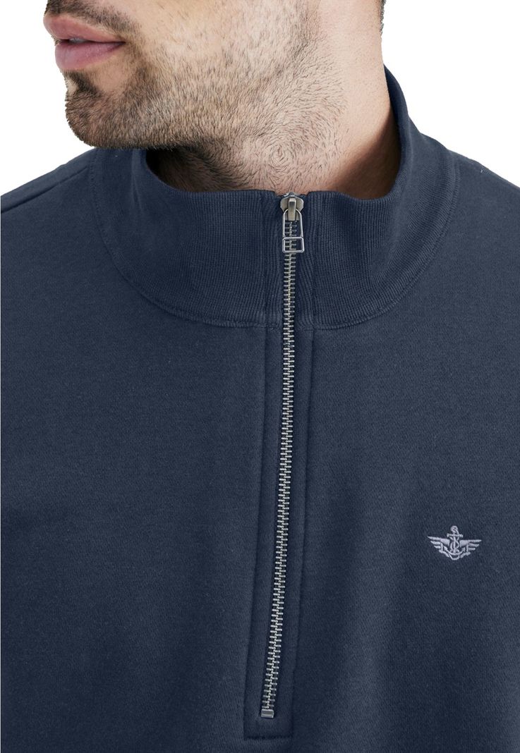 Sweater Hombre Quarter Zip Fleece Regular Fit Azul-4