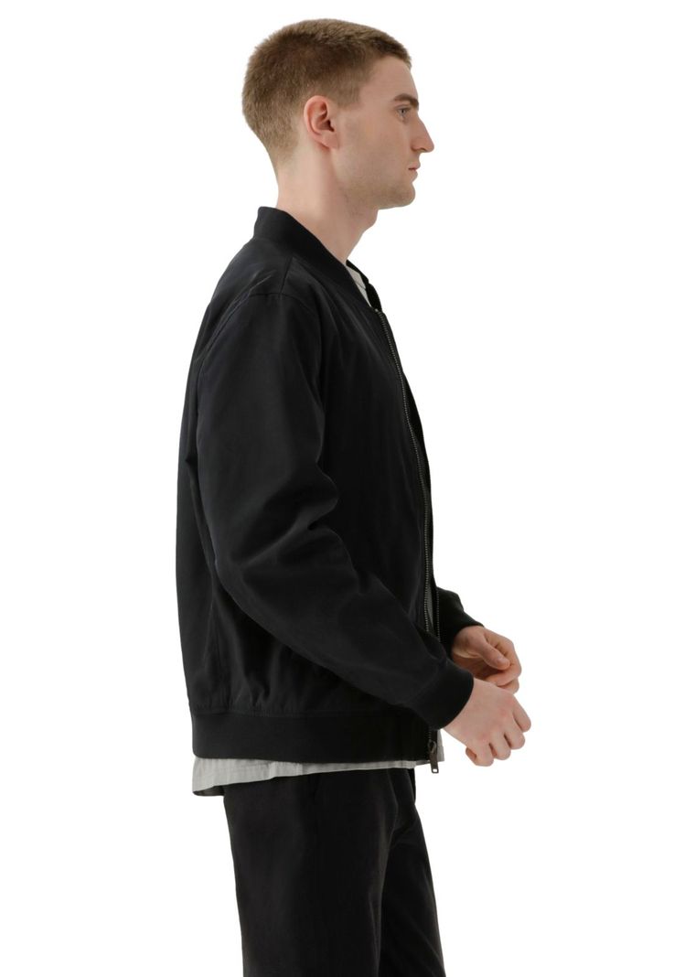 Chaqueta Hombre Bomber Regular Fit Negra-1
