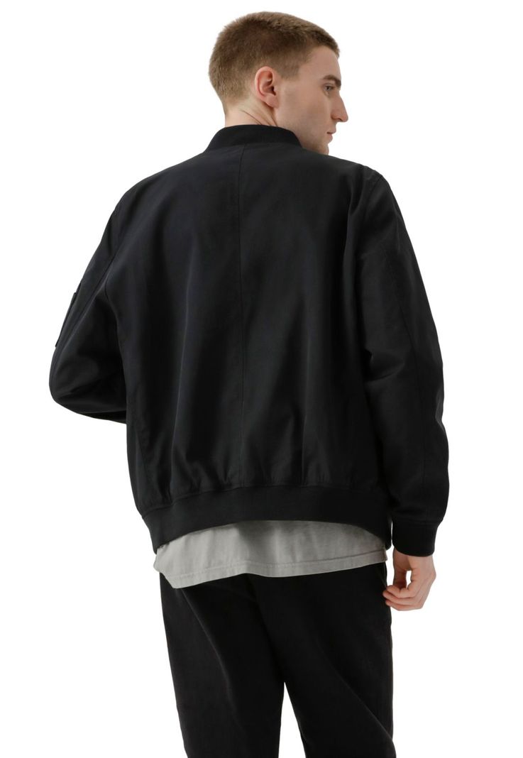 Chaqueta Hombre Bomber Regular Fit Negra-2