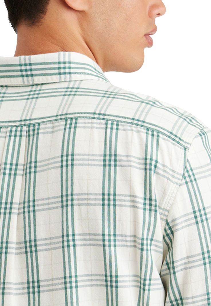 Camisa Hombre Work Regular Fit Blanco-Verde A0877-0050-2