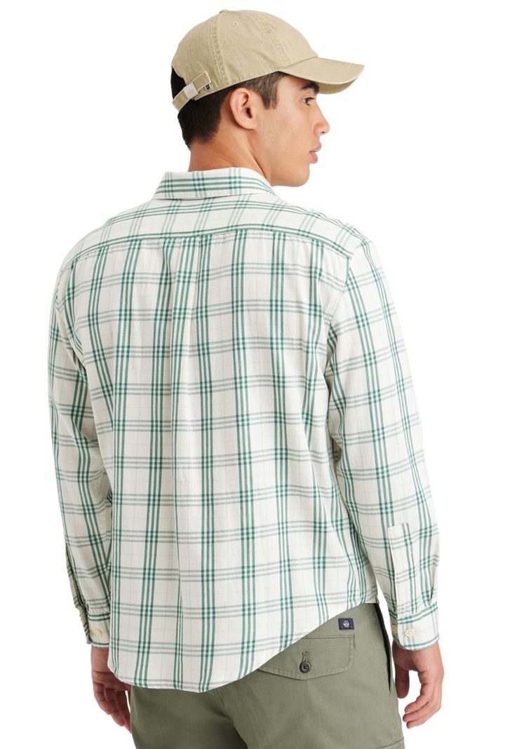 Camisa Hombre Work Regular Fit Blanco-Verde A0877-0050-3