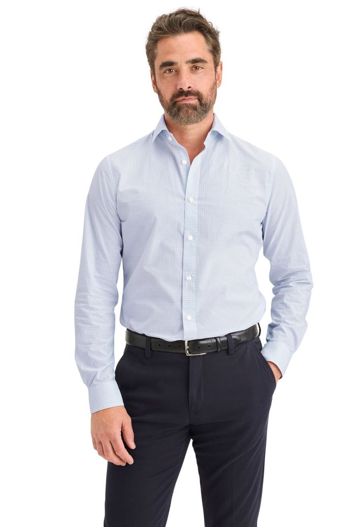 Camisa Hombre Crafted Slim Fit Azul A4285-0026-0