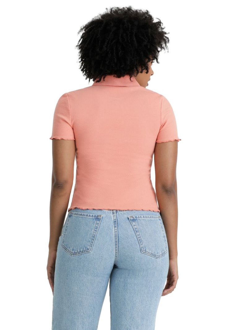 Polera Mujer Ribbed Polo Slim Fit Anaranjado A8846-0002-2