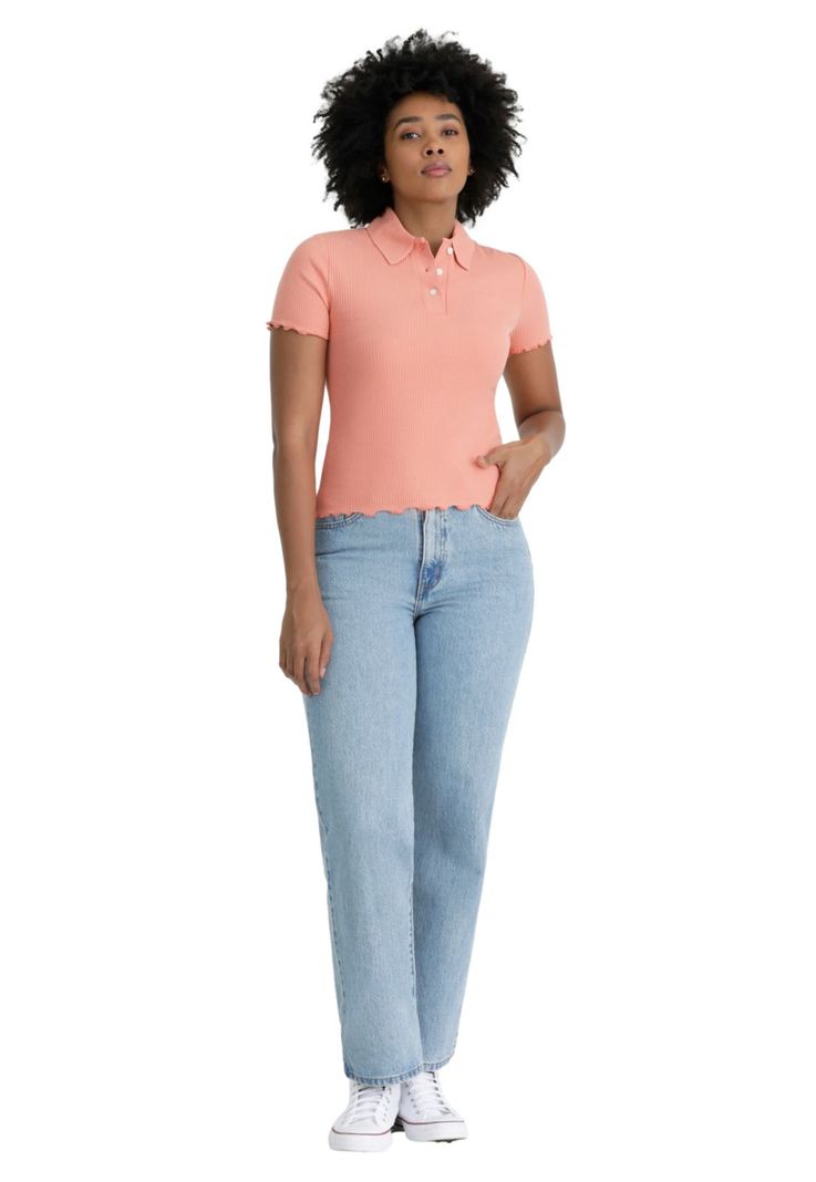 Polera Mujer Ribbed Polo Slim Fit Anaranjado A8846-0002-3